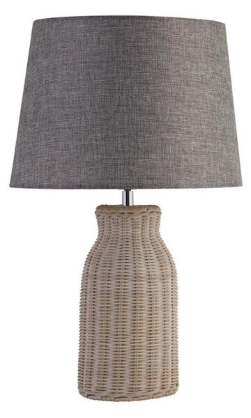 Searchlight EU60090WH - Lampada da tavolo LIDO 1xE14/7W/230V rattan/grigio