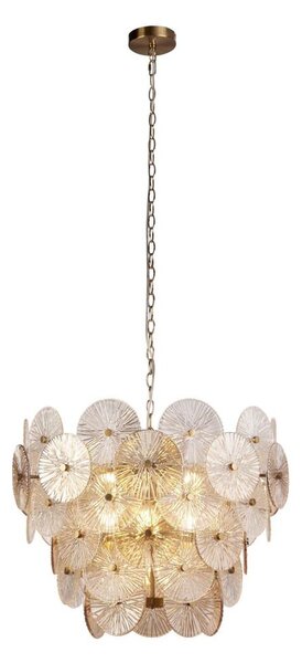Searchlight 88210-9BZ - Lampadario a sospensione con catena WAGON WHEEL 9xG9/33W/230V bronzo