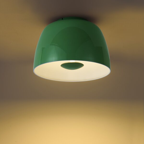 Plafoniera retrò verde con interno bianco, incl. LED dimmerabile a 3 fasi - Vera
