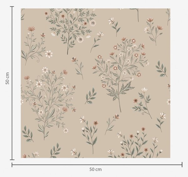 Carta da parati Delicati fiori selvatici e ramoscelli, Parati fiori e piante classici, a01245 : Uwalls.it