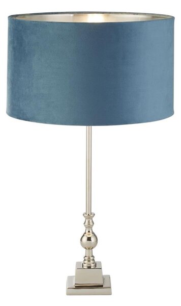 Searchlight EU81214TE - Lampada da tavolo WHITBY 1xE27/10W/230V blu/cromo