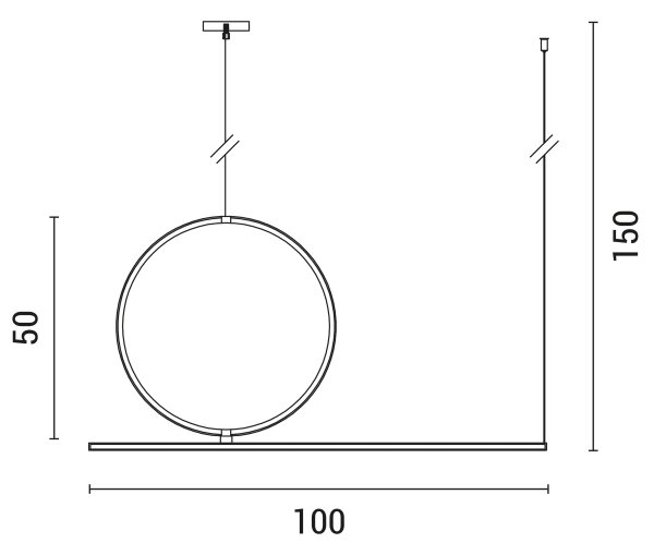Lampadario LED a sospensione con filo LED/32W/230V 3000K nero