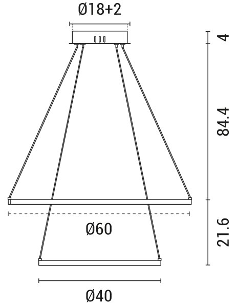 Lampadario LED a sospensione con filo LED/37W/230V 3000K nero