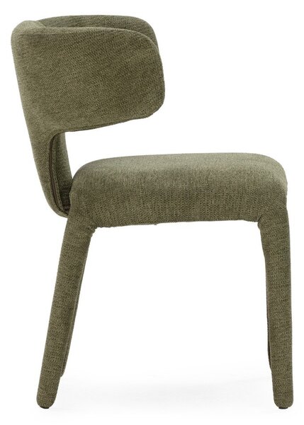 Sedia da pranzo verde imbottito Maca – MOME