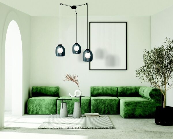 Zambelis 22145 - Lampadario a sospensione con filo 3xG9/5W/230V ragno nero