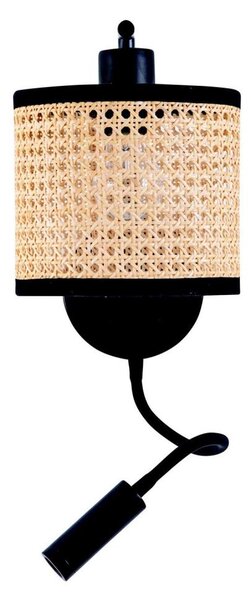 Zambelis 20355 - Lampada da parete LED 1xE27/40W + LED/3W/230V rattan