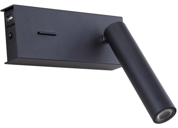Zambelis H75 - Applique a LED LED/3W/230V USB nero