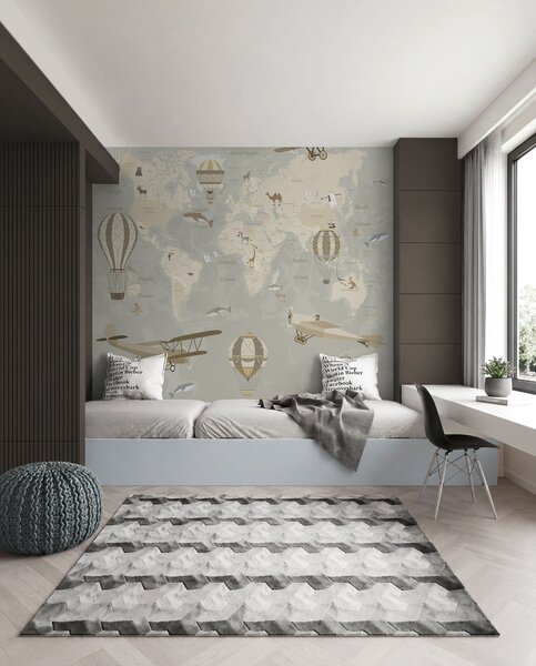 Carta da parati Mappa con immagini, Carta da parati per Bambini, u36066d1 : Uwalls.it