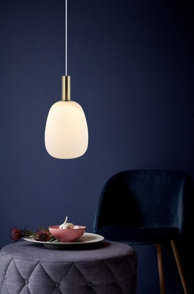 Nordlux - Lampadario a cavo ALTON 1xE27/60W/230V bianco/nero/ottone