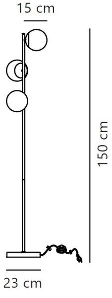 Nordlux - Lampada con piedistallo LILLY 3xE14/25W/230V nero