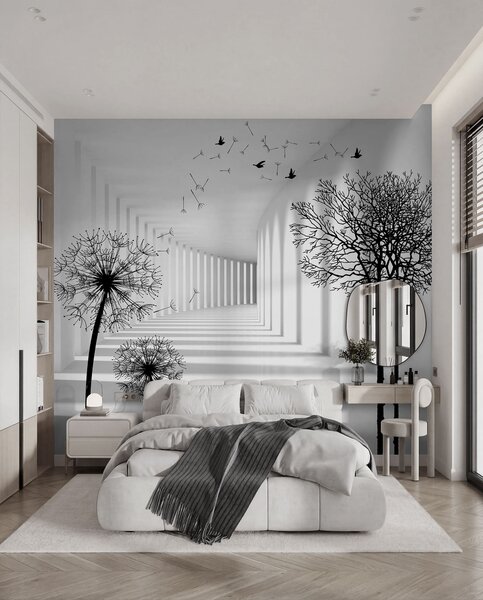 Carta da parati Profondità e luce, Carta da parati in Bianco e Nero, u37803d1 : Uwalls.it