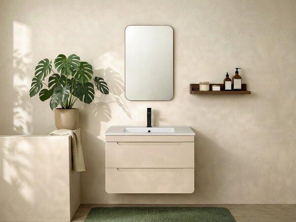 Mobile sotto lavabo sospeso Beige 80 cm - ARUBA