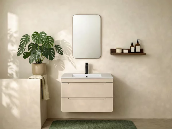 Mobile sotto lavabo sospeso Beige 80 cm - ARUBA