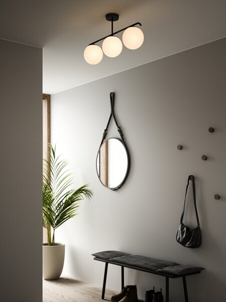 Nordlux - Lampadario a sospensione con supporto rigido GRANT 3xE14/25W/230V nero