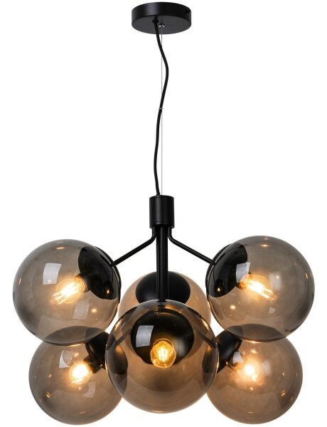 Nordlux - Lampadario a sospensione con filo IVONA 6xE27/28W/230V nero