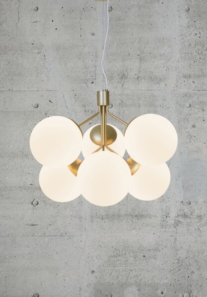 Nordlux - Lampadario a sospensione con filo IVONA 6xE27/28W/230V oro