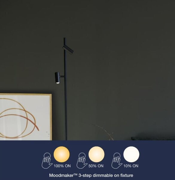 Nordlux - Lampada da terra dimmerabile a LED OMARI 2xLED/3,2W/230V nero