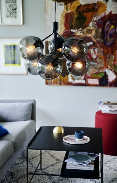 Nordlux - Lampadario a sospensione con filo IVONA 6xE27/28W/230V nero