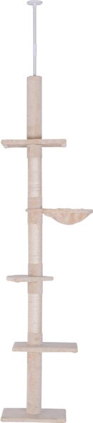 AllMyPets Albero Tiragraffi Multilivello a Soffitto con Amaca e Altezza Regolabile 40x34x230-260 cm colore Beige - D3DH9CWBEI