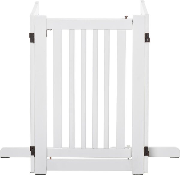 AllMyPets Cancelletto per Cani Pieghevole a 3 Pannelli Porta Centrale con Blocco Struttura in MDF 155x76cm Bianco - 047WTeD06
