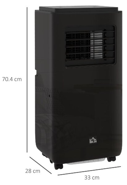DecHome Condizionatore Portatile 9000 BTU/h Climatizzatore solo Freddo Funzione Deumidificatore con Telecomando e Timer colore Nero - 29Z2BK