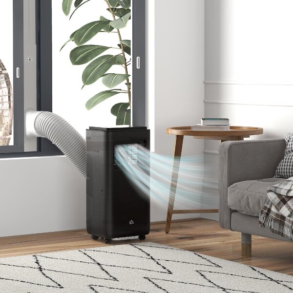 DecHome Condizionatore Portatile 9000 BTU/h Climatizzatore solo Freddo Funzione Deumidificatore con Telecomando e Timer colore Nero - 29Z2BK