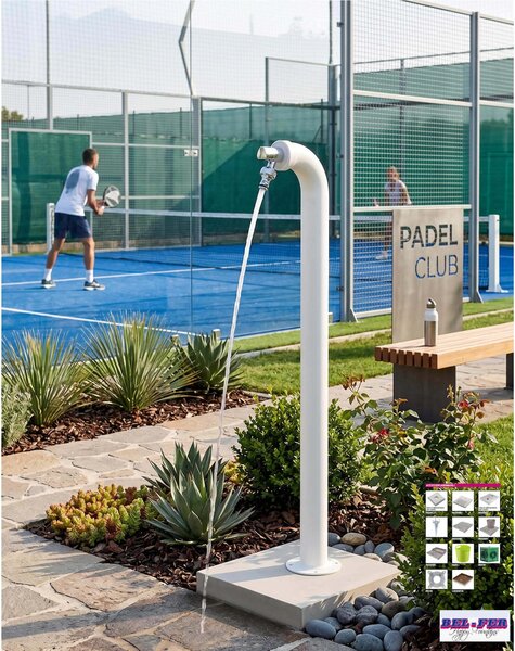 Fontana da Giardino a colonna forma di Periscopio Design Moderno Belfer Dimensioni 11x18xh 80 cm - peso 3,2 kg design , colore Bianco