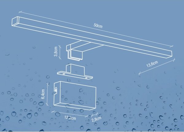 Nordlux -Illuminazione a LED per specchi da bagno MARLEE LED/8,9W/230V IP44 50 cm nero