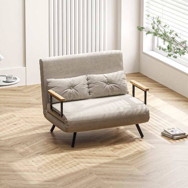 DecHome Divano Letto Clic-Clac 4 in 1 2 Posti Tessuto Effetto Velluto Schienale Reclinabile Imbottitura Spessa Ideale per Soggiorno e Camera Ospiti