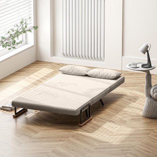 DecHome Divano Letto Clic-Clac 4 in 1 2 Posti Tessuto Effetto Velluto Schienale Reclinabile Imbottitura Spessa Ideale per Soggiorno e Camera Ospiti