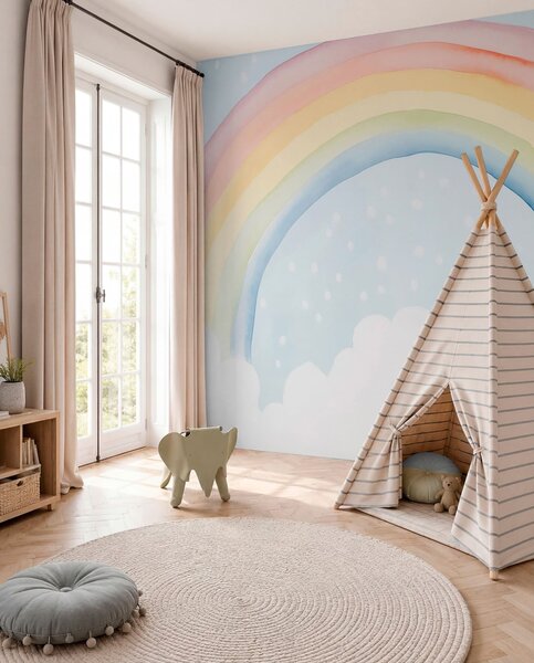 Carta da parati Arcobaleno, Carta da parati per Bambini, Carta da parati per bambini Arcobaleno, w03924 : Uwalls.it