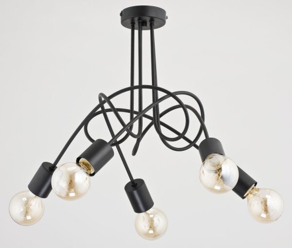Lampadario a plafone TANGO 5xE27/60W/230V nero