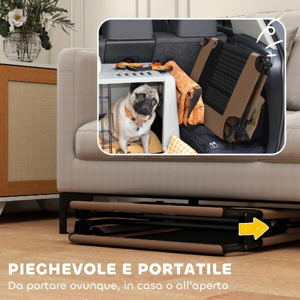 AllMyPets Letto per Cani Grandi Pieghevole con Tessuto a Rete da Interno ed Esterno 107x61x20 cm colore Marrone - F892CF