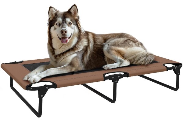 AllMyPets Letto per Cani Grandi Pieghevole con Tessuto a Rete da Interno ed Esterno 107x61x20 cm colore Marrone - F892CF
