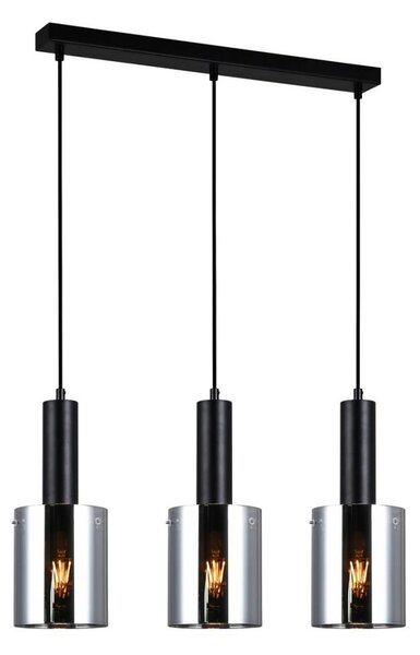 ITALUX PND-5581-3-BK+SG - Lampadario a sospensione con filo SARDO 3xE27/40W/230V nero