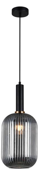 ITALUX PND-5588-1L-BK+SG - Lampadario a cavo ANTIOLA 1xE27/40W/230V nero