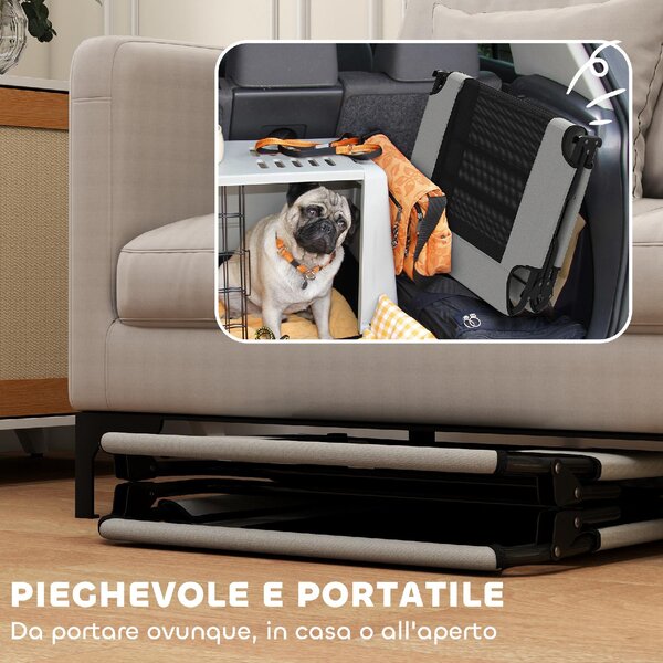AllMyPets Letto per Cani Grandi Pieghevole con Tessuto a Rete da Interno ed Esterno 107x61x20 cm colore Grigio Chiaro - F891LG