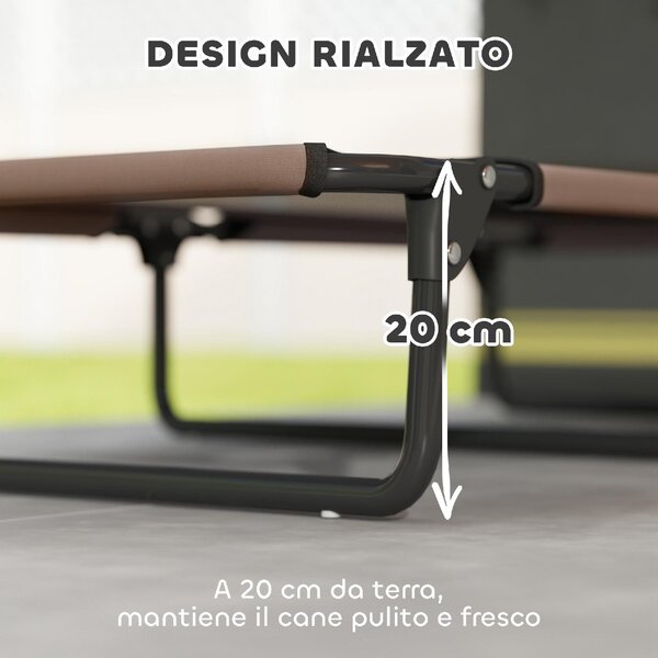 AllMyPets Letto per Cani Grandi Pieghevole con Tessuto a Rete da Interno ed Esterno 107x61x20 cm colore Marrone - F892CF