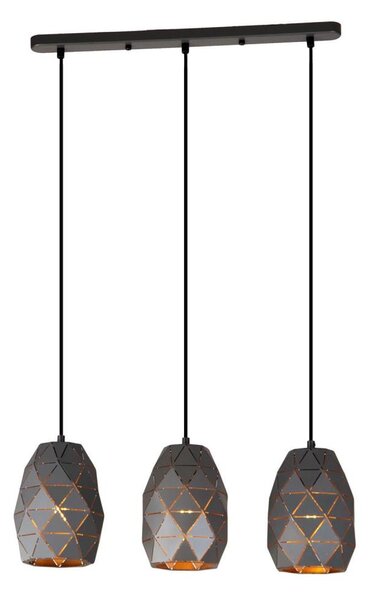 ITALUX MDM-3480/3 GR+GD - Lampadario a sospensione con filo HARLEY 3xE27/40W/230V antracite