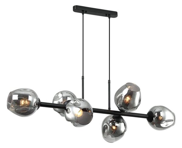 ITALUX PND-30843-6 BK+SG - Lampadario a sospensione con filo BORGO 6xE27/40W/230V nero