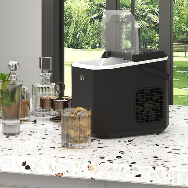 DecHome Macchina del Ghiaccio Autopulente da 9 Cubetti in 6-13 Minuti in PP e Rame 22.2x29.4x29 cm colore Nero - 0BKAM424