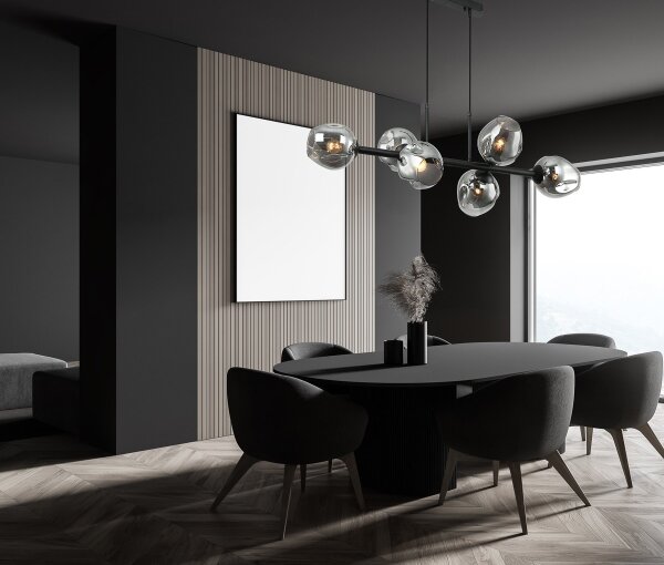 ITALUX PND-30843-6 BK+SG - Lampadario a sospensione con filo BORGO 6xE27/40W/230V nero