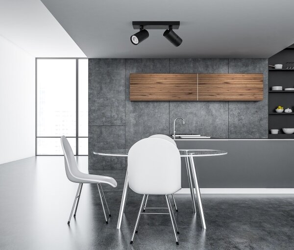ITALUX SPL-2813-2B-BL - Faretto LACONI 2xGU10/35W/230V nero