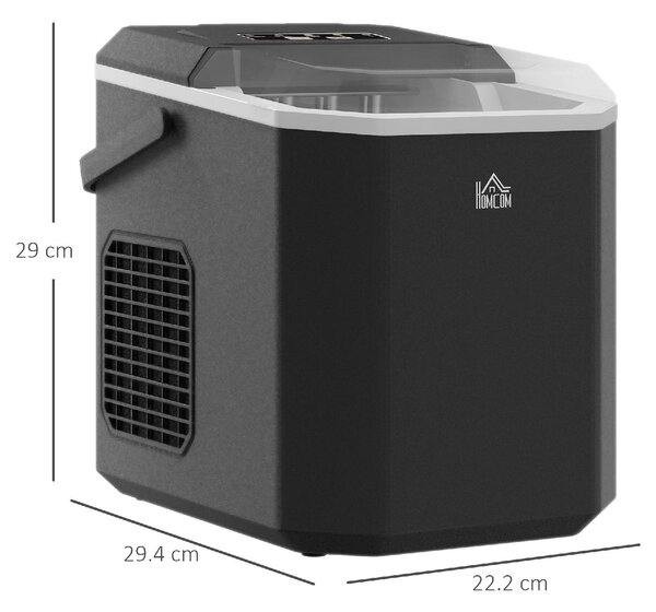 DecHome Macchina del Ghiaccio Autopulente da 9 Cubetti in 6-13 Minuti in PP e Rame 22.2x29.4x29 cm colore Nero - 0BKAM424