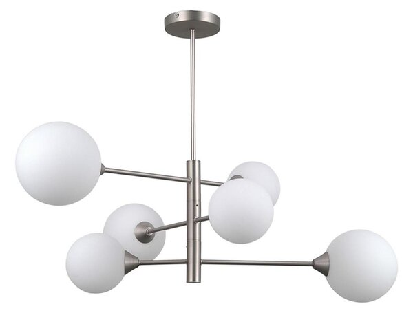 ITALUX PND-55342-6-SN - Lampadario EVORA 6xG9/5W/230V nichel