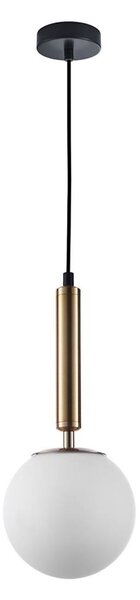ITALUX PND-2324-1 GD+OPA - Lampadario a sospensione con filo RAVENA 1xE27/10W/230V nero/oro