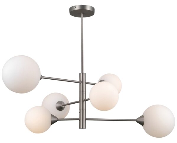 ITALUX PND-55342-6-SN - Lampadario EVORA 6xG9/5W/230V nichel