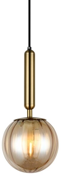 ITALUX PND-2324-1 BRO+AMB - Lampadario a sospensione con filo RAVENA 1xE27/5W/230V ottone
