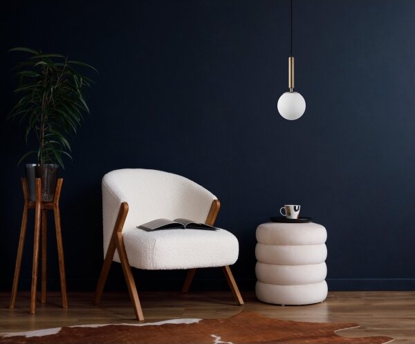 ITALUX PND-2324-1 GD+OPA - Lampadario a sospensione con filo RAVENA 1xE27/10W/230V nero/oro