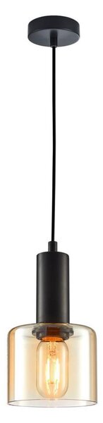 ITALUX PND-65342-1-BK+AMB - Lampadario a sospensione con filo SANTIA 1xE27/40W/230V